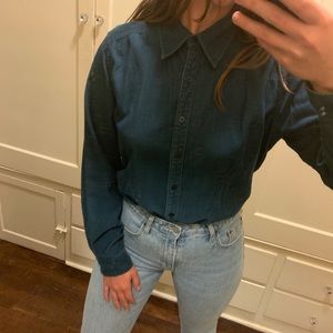 70s corduroy tailored button up